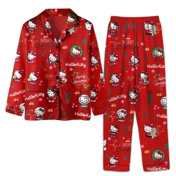 Ежедневни Пижами Sanrio Kawaii За момичета, Нов Коледен Комплект с Шарките на 
