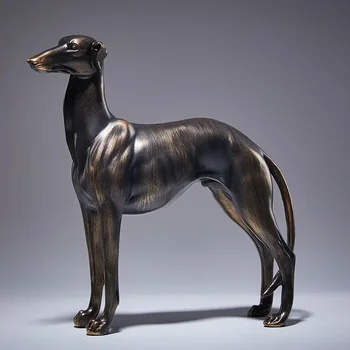 22 см имитация на животното, старинни медни модел куче-дух, хол, кабинет, веранда, украса за дома