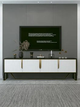 Италиански лесен луксозен шкаф за телевизор, комбинация масички, модерна всекидневна, шкаф за телевизор с обвивка от масивно дърво, луксозна шкаф за телевизор