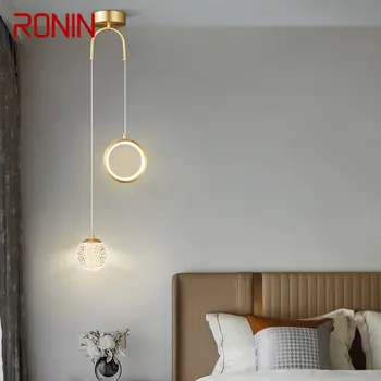 Модерна и креативна латунная Led Полилей 3 цвята, Декоративен окачен лампа за дома, спални
