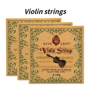 V134 King Lion Скрипичная Струна, Аксесоари за цигулка, Стоманено Жило, Бял Мед, Комплект струни за цигулка, Сплав от Мед-Никелевого Музикант