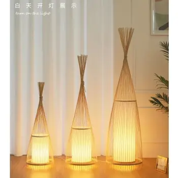 Китайски стил Hanmade, Ротанговые бамбукови led лампи за дневна, странични лампи за мека мебел, малка странична лампа за спални, домашен декор