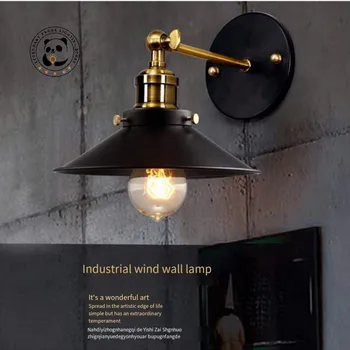 Промишлен монтиран на стената лампа Nordic LED E27 Vintage, монтируемый на повърхността, Unihead, Черно лампа за спалня, всекидневна, веранда, осветление за коридор