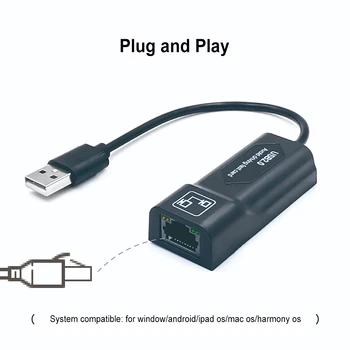 10/100 Mbit/s, Външен, USB 2,0 жилен Кабел-Адаптер USB КЪМ Rj45 Lan Ethernet Мрежова Карта За Windows PC 10 MAC Лаптоп Macbook