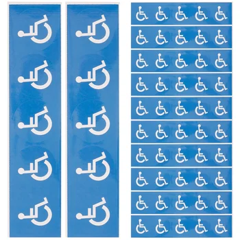 12 Листа стикери за инвалидни колички, лепило етикети символ на инвалидни колички, етикети, ваденки