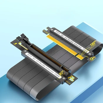 PCIExpress екраниран кабел за удължаване PCIE4.0 X16 кабел за карти на 90 ° и 180 ° Удължител за карти