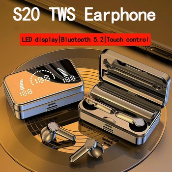 Слушалки TWS S20 Безжични слушалки Bluetooth Hi-Fi Стерео Спортни Игри Водоустойчиви слушалки в ушите Слушалки Слухови апарати Handfree с микрофон