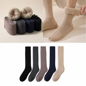 Кашмир чорапи до коляното, меки изолирана дишащи дълги чорапи до коляното, вълнени чорапи до прасците, мъжки чорапи