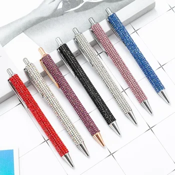 Химикалка химикалка с пайети, кристален дръжка, 1 мм, черна, за презареждане на офис консумативи, гел писалка, студентски пишещи средства, канцеларски материали