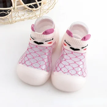 Детски обувки за бебета Годишно детски обувки с мека, противоплъзгаща подметка за момчета и момичета, окото обувки за дома, сандали за деца от 0-1 години