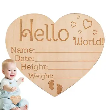 Гравиране статистика на раждаемостта подпишат декларация на новороденото пожелах бебето карти DIY дървена карта рожден ден подарък за дете етап карта