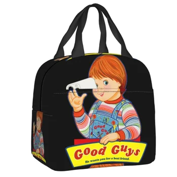 Chucky's Gym Good Guys Изолирано чанта за обяд за жени, водоустойчиви охладител за кукла Чъки, термос за обяд, Плажен къмпинг, за пътуване