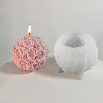 Мультиспецификация Розов балон Свещ Топка форма на Маса за ароматерапия Силиконова форма на САМ е Кръгла капка кристал Декорация на форми от смола