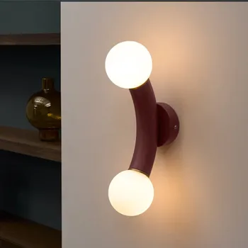Прости модерен, креативен стенен лампа Moon, нощна лампа за спални, скандинавски лампа, луксозна стъклена топка за всекидневната, на фона на стенен монтаж лампа