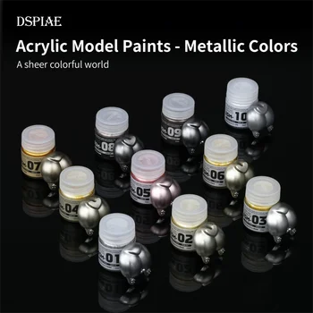 DSPIAE ASM01-10 Акрилна Боя Металик на Цвят Пигмент На водна основа за Модел на Рисуване Инструменти за разпределяне на жена, възраст DIY 10 мл