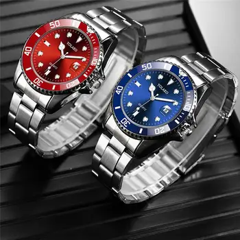 2023 Луксозни Класически Мъжки часовници, мъжки модни Военни спортни часовници Yolako, Аналогов кварцов часовник с дата от неръждаема стомана Reloj Hombre