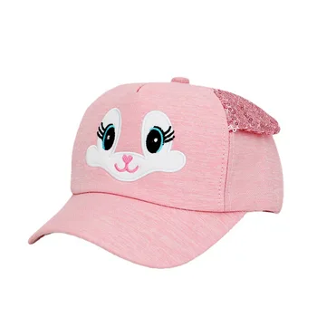 Скъпа мультяшная шапка за момичета със заек възстановяване на предишното положение за деца от 3-8 години, шапки с блестящи уши за младежта