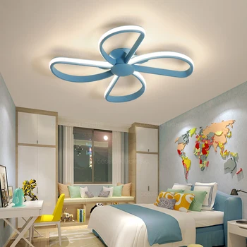 Led детски плафониери, модерен тавана лампа с вятърна мелница за момичета / детски / детска стая, бяло, розово, синьо, творчески тавана лампа