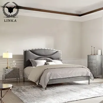 Луксозно легло в американски стил, луксозно легло в постмодерния стил, дървени легла 1,8 м, двойно легло в основната спалня, чисто масивно дърво, италианска проста скандинавска