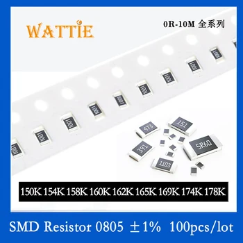 SMD резистор 0805 1% 150K 154K 158K 160K 162K 165K 169K 174K 178K 100 бр./лот микросхемные резистори 1/8 W 2.0 мм* 1.2 мм