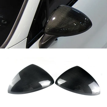 2 елемента Автомобили Тампон на Странично Огледало за обратно виждане, изработени от Въглеродни Влакна за Porsche Cayenne 958 2011-2014