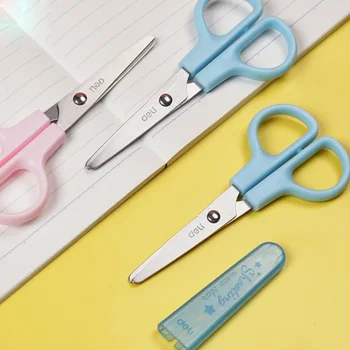 Безопасни ножици за рязане на хартия с предпазна капачка, сладки ножици за студентски работи, ръчни инструменти за работа, Ученически пособия, детски стационарни