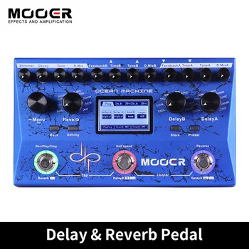 Педал MOOER Ocean Machine, эффектор за електрическа бас-китара, музикална китара, педал мультиэффектов, 15 двойни закъснения, петлитель, 9 reverb