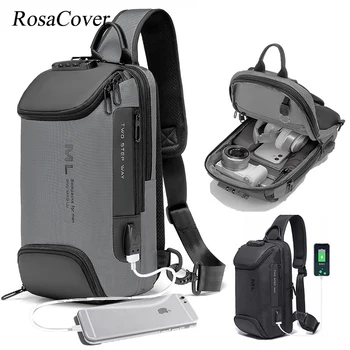 Мъжки Нови горещи многофункционални чанти през рамо с кражба спирачка заключване, USB зареждане, превръзка през рамото си, пътна чанта-месинджър, нагрудная чанта за мъже