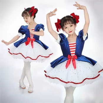 Детска класическа Професионална балетна пакетче синьо Червената балетната поличка 