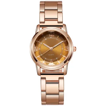 Луксозни часовници Кварцови часовници с циферблат от неръждаема стомана Ежедневни часовници-гривни и аксесоари за жени моден кварцов часовник лукс