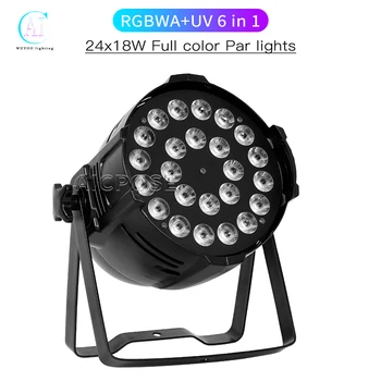 24x12 W RGBW/24x18 W RGBWA + UV 6-в-1 LED Par Light DMX512 контролируем Професионален DJ-Диско оборудване Сватбена сценичното осветление