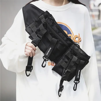 2024 Хип-хоп Градинска облекло Унисекс Скута чанти за Ежедневни Пътна нагрудная чанта Подвижни джобове Висококачествена Водоустойчива найлонова чанта през рамо