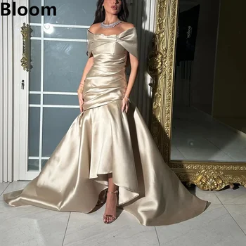 Секси вечерна рокля Bloom с открити рамене, секси рокля-русалка дължина до щиколоток, Плиссированное рокля за бала, Новост 2024 г.