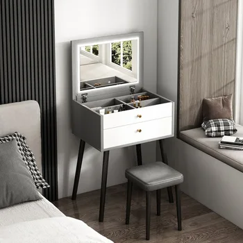 Тоалетка с панти капак Класически бюро Европа Дръжка на чекмеджето Компактни Нощни Шкафчета за спалня Професионална мебели за дома Komody