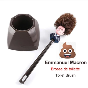 Четка Emmanuel Macron Brosse WC Brosse de toilette Президент на Франция Забавен Подарък, С Кляпом В Устата