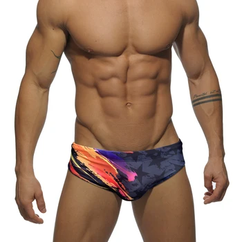 Модерен мъжки плувни гащи, секси бикини-бикини с ниска талия, бързосъхнеща тампон за плуване, фитнес, плажен бански за сърф.
