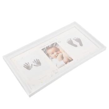 Фото рамка с отпечатък от ръцете си новороденото, Рамка за снимки с отпечатък от крака на бебето, рамка за снимка за спомен от дете с много черен подложка