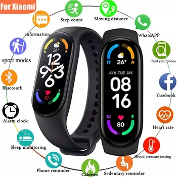 За Xiaomi Smart Band Водоустойчиви спортни смарт часовници Мъжки дамски за измерване на кръвно налягане пульсометра Фитнес гривна за Android и IOS