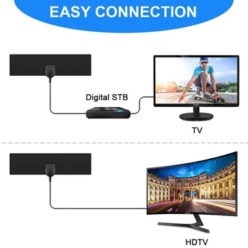 Антена DVB-T2 Digital 1080P Плосък HD-усилвател, Тънък Мултифункционален мини-ТВ приемник