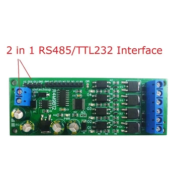 2 в 1 RS485/TTL232 4-канален MOS-транзистор и 8-канален изход модул на ниво TTL DC6-25V, съвместим с AT и MODBUS VASIL R4M9B12