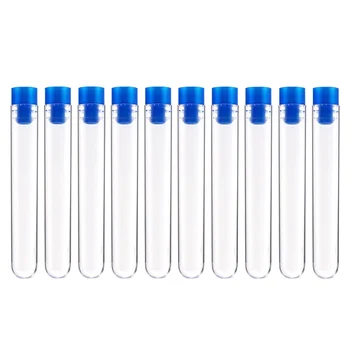 50 бр Пробирок Пластмасови Епруветки за Еднократна употреба За експеримент с капак Химично Оборудване