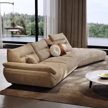 Шезлонг за възрастни, Дивани за всекидневна с двоен пълнеж, удобен, Луксозен диван модерен италиански мебели за дома Oturma Стая Kanepeleri