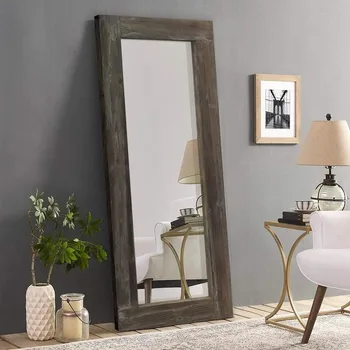 Огледало в цял ръст, подова огледало в бронзова рамка, настъргана масло, виси вертикално или хоризонтално или прислонено до стената 58 