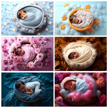 Фон за портретна фотография на новороденото бебе спи, на фона на парти по случай рождения ден на момче и момиче, снимков подпори за фото студио