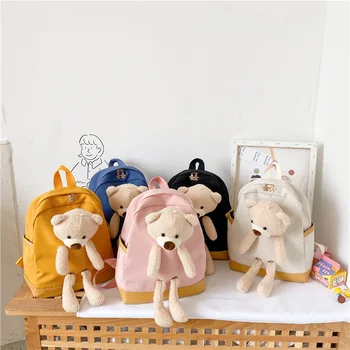 Детски чанти 2020 г., есен нова раница с сладък мечок, чанти за момчета и момичета, чанти за начално училище, малки чанти и калъфи за книги