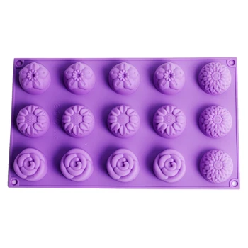 Цвете Силиконова форма за сапун Форми за шоколадови бонбони, дъвки Sugarcraft Форми за печене на сладкиши Инструменти за украса на торти със собствените си ръце