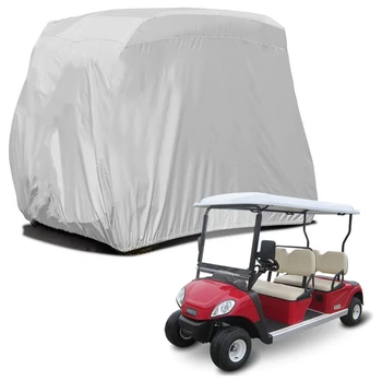 Чанта за количка за голф 4 пътника 210D Oxford Прахоустойчив, Водоустойчив калъф на покрива, Дъждобран за EZ-GO, клуб на автомобила, Yamaha