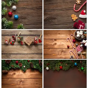 Коледен фон SHUOZHIKE Дървена дъска, Лесен Зимата Снежна подарък, Звезден камбанка, Текстилен фон за фотография, фотографско студио, SD-03