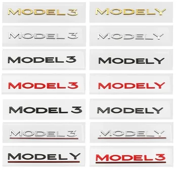 3D ABS Подчертаната Буква Емблемата на Колата За Tesla Model 3 Model Y Оформление на Автомобила Преустройство на Високопроизводителния Стикер На Задния Багажник
