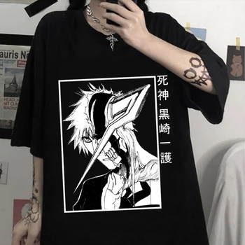Гореща ежедневни тениска с къси ръкави от аниме Bleach Kurosaki Ichigo, Лятна модни дрехи, забавен подарък за момче и момиче